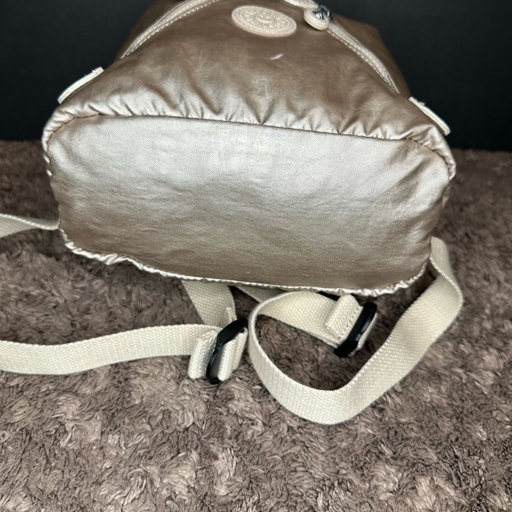 Kipling Silver Backpack With Drawstring Closure A… - image 5